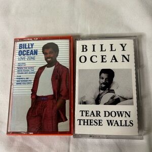 Billy Ocean Love Zone & Tear Down These Walls Cassette Tape Bundle